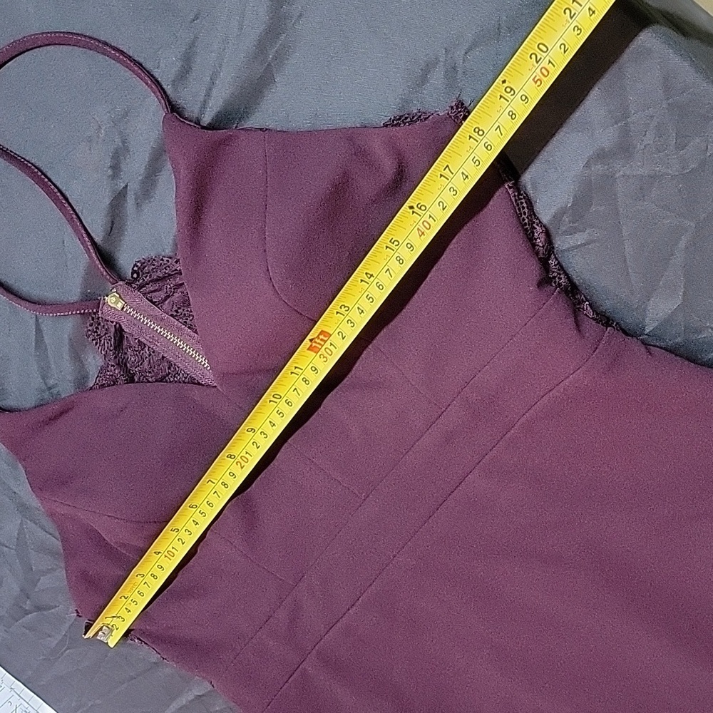 City triangles Lace Back Plum bodycon mini dress Size 13 - Picture 7 of 11